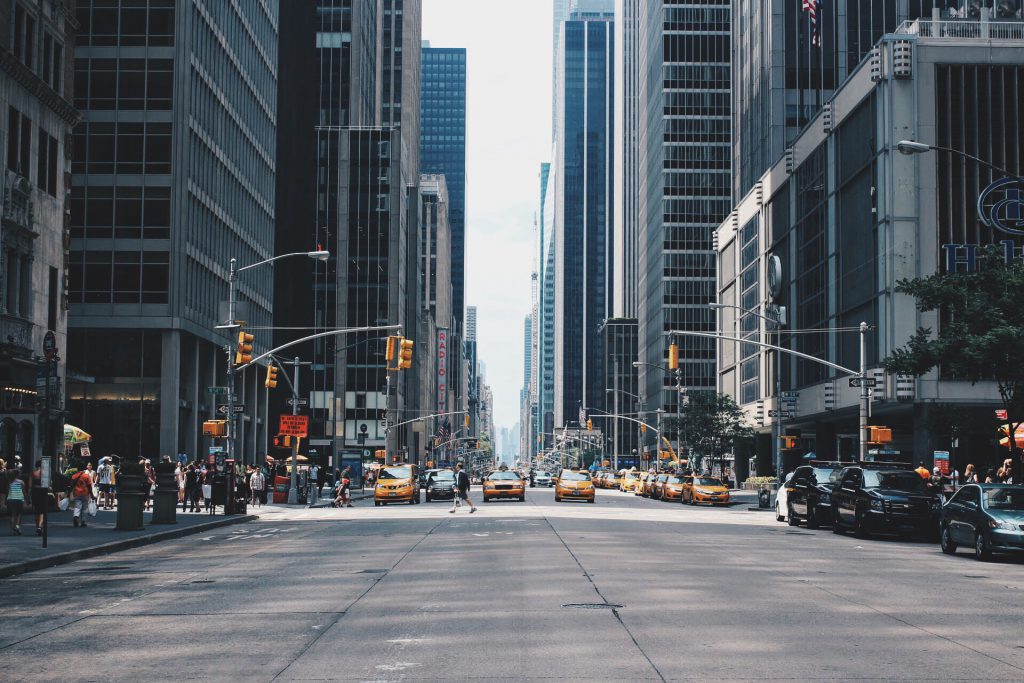 a busy city road