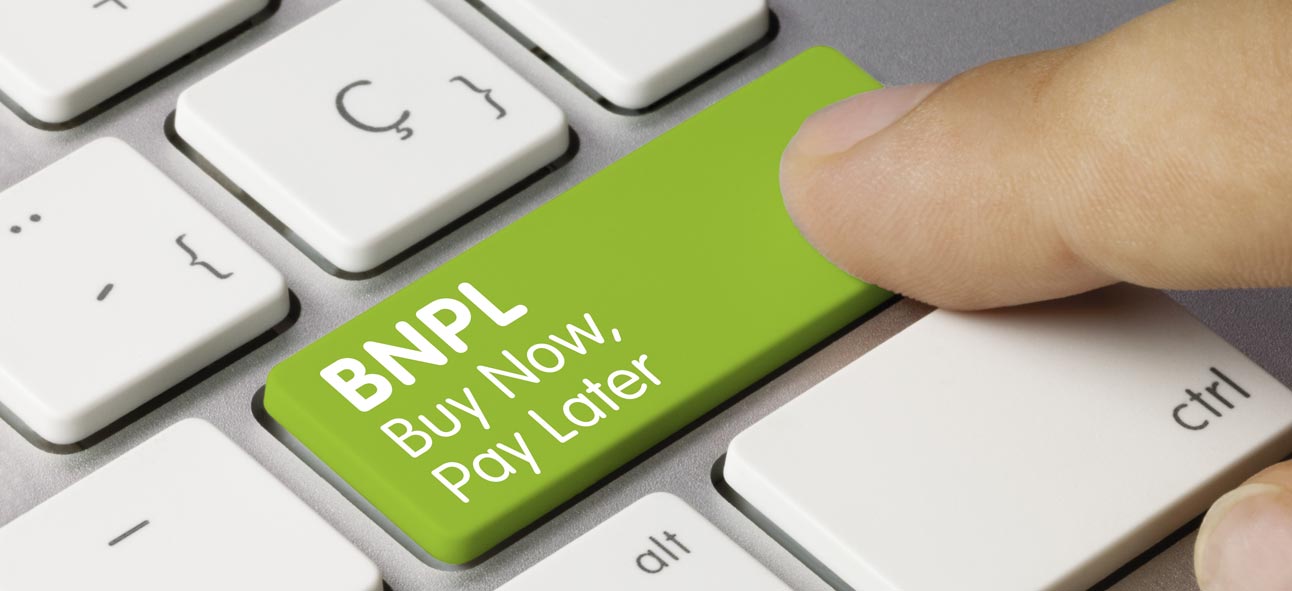 A button on the keyboard reads Buy now, pay later, BNPL