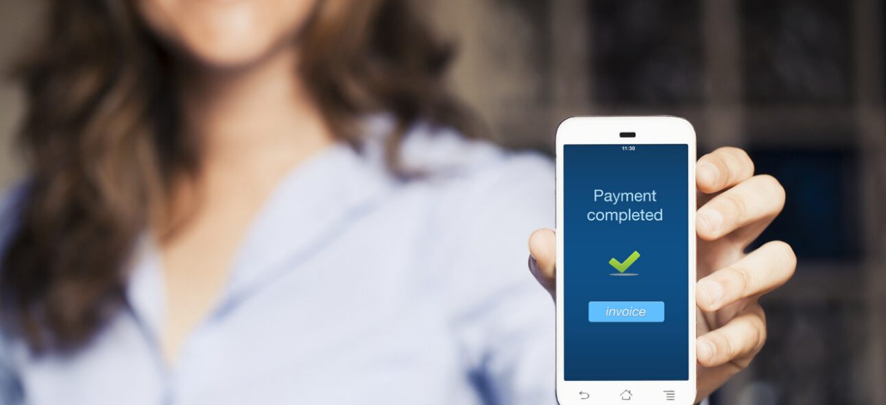 a payment completion screen on mobile phone