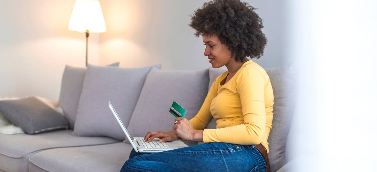 A woman making online payment