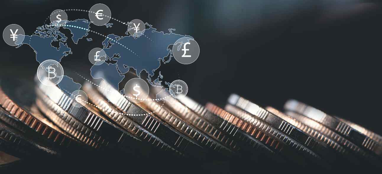 Currency exchange, money transfer concept, economy and financial background