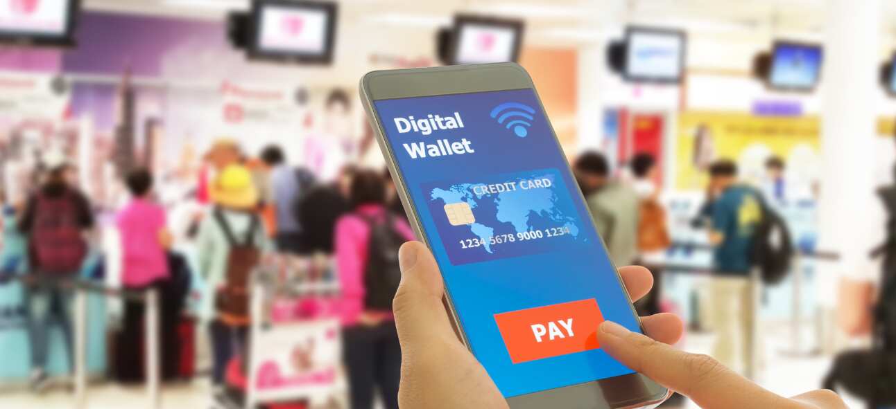 customer paying through mobile wallet