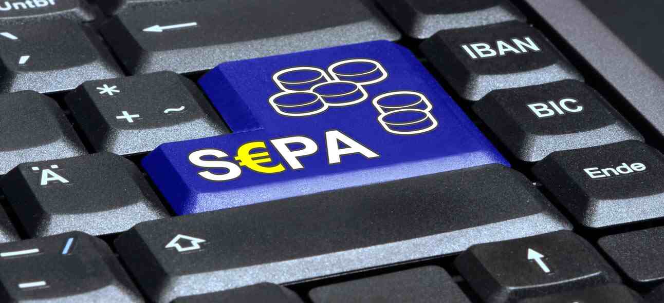 SEPA payment key on a keyboard