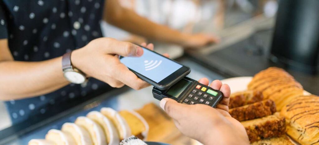 tapping the phone for Wi-Fi payment